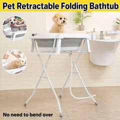Pet Bath Tub Elevated Stand for Cats and Puppies Portable Bathing Tub for Pets