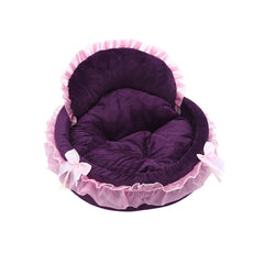 Princess Pet Kennel Soft Comfortable Cat and Dog Bed House for Small Pets - Grey