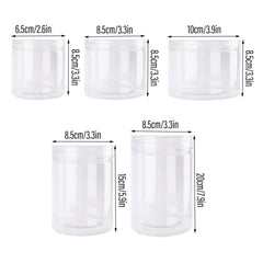 Wide Mouth Plastic Food Bottles 50pcs Transparent Sealed Storage Tanks Container - 8.5cm x 20cm