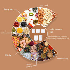 Wide Mouth Plastic Food Bottles 50pcs Transparent Sealed Storage Tanks Container - 8.5cm x 20cm