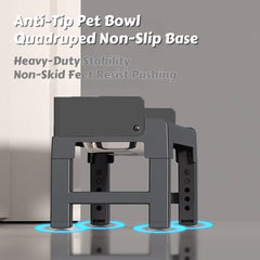 Height Adjustable Pet Feeding Bowl Dog Bowl Elevated Pet Dish Food Water Bowl