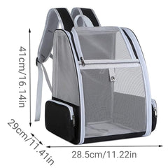 Large Foldable Breathable Portable Cat Dog Bag Outdoor Shoulder Pet Backpack - Blue