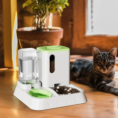 Pet Water Dispenser Automatic Feeder Bowl Cat Dog Drinking Fountain Food Feeding - Green