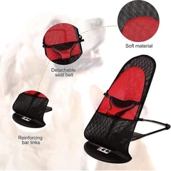 Pet Rocking Chair for Dogs Cats Foldable Pet Bed Portable Sleeping Lounger Chair - Black