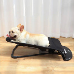 Pet Rocking Chair for Dogs Cats Foldable Pet Bed Portable Sleeping Lounger Chair - Red
