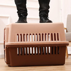 Portable Pet Travel Carrier Crate for Dog Cat Rabbit Ventilated Transport Box - Black