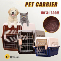 Portable Pet Travel Carrier Crate for Dog Cat Rabbit Ventilated Transport Box - Black