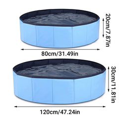 Pet Swimming Pool Foldable Portable Pool for Dogs Outdoor Summer Play - Blue-120x30cm