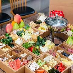 5PCS Kraft Paper Lunch Boxes Picnic Camping Food Containers Bento Sushi Packing - L-5Pcs