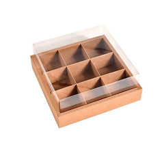 5PCS Kraft Paper Lunch Boxes Picnic Camping Food Containers Bento Sushi Packing - L-5Pcs