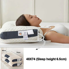 Ergonomic Contour Pillow Knitted Cotton Filling Neck Support for All Sleepers - 1PC