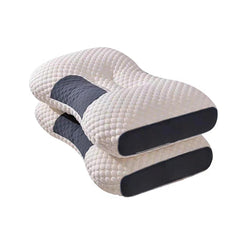 Ergonomic Contour Pillow Knitted Cotton Filling Neck Support for All Sleepers - 1PC
