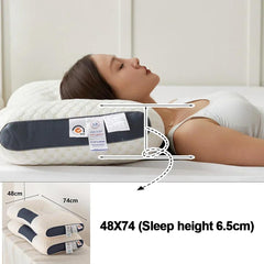 Ergonomic Contour Pillow Knitted Cotton Filling Neck Support for All Sleepers - 1PC