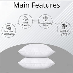 Hotel Quality White Pillow Core Soft Cotton Pillow Insert for Bedroom Living Room