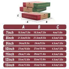 50pcs Pizza Packing Boxes Folding Box Durable Food Storage Containers Colourful - 11inch