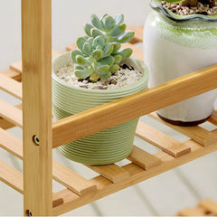 Balcony Plant Stand 3-Layer Wooden Flower Pot Corner Stand White Log Foldable - White