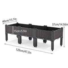 Outdoor Rectangular Balcony Vegetable Planter Box Garden Flower Planting