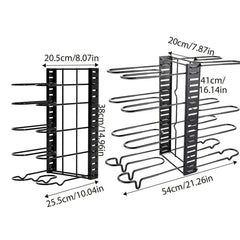 Multi-Layer Vertical Pot Lid Storage Rack Folding Kitchen Countertop Organizer - 8th-Floor