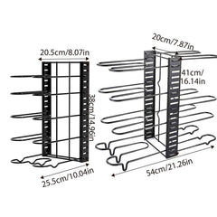 Multi-Layer Vertical Pot Lid Storage Rack Folding Kitchen Countertop Organizer - 8th-Floor