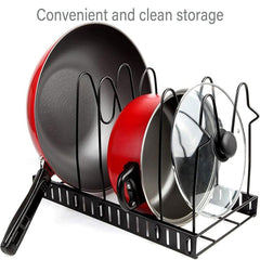 Multi-Layer Vertical Pot Lid Storage Rack Folding Kitchen Countertop Organizer - 8th-Floor