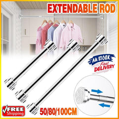 Adjustable Tension Rod Extendable Rack Shower Wind Curtain Closet Pole 50-160cm - 105-160cm