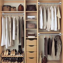 Adjustable Tension Rod Extendable Rack Shower Wind Curtain Closet Pole 50-160cm - 105-160cm