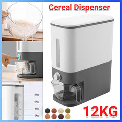 12Kg Automatic Grain Dispenser Cereal Rice Storage Box Kitchen Food Container