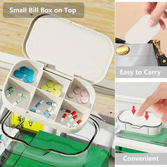 Large Capacity 3 Layer Medicine Box Family Medical Storage Case First Aid Supply