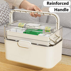Large Capacity 3 Layer Medicine Box Family Medical Storage Case First Aid Supply