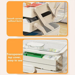 Large Capacity 3 Layer Medicine Box Family Medical Storage Case First Aid Supply