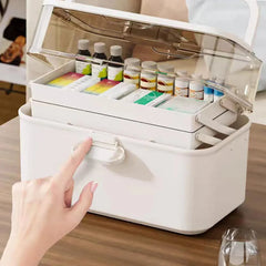 Large Capacity 3 Layer Medicine Box Family Medical Storage Case First Aid Supply