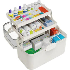 Large Capacity 3 Layer Medicine Box Family Medical Storage Case First Aid Supply