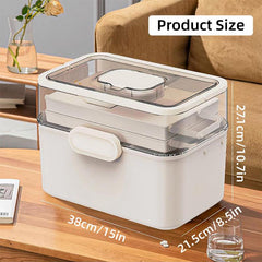 Large Capacity 3 Layer Medicine Box Family Medical Storage Case First Aid Supply