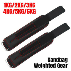 Adjustable Sandbag Gaiter Weight Training Gear for Running and Sports Fitness - Pair of Sandbags (2 x 3kg)