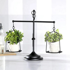 Black iron balance Scale candlestick decorative candle wedding Home Decor Gifts