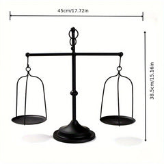 Black iron balance Scale candlestick decorative candle wedding Home Decor Gifts