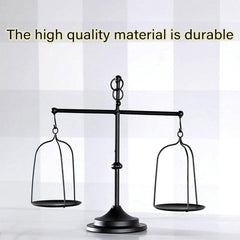 Black iron balance Scale candlestick decorative candle wedding Home Decor Gifts
