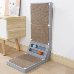 L-shaped Cat Scratching Board Vertical Claw Toy Cat Scratcher for Pet Playtime - Black