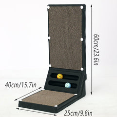 L-shaped Cat Scratching Board Vertical Claw Toy Cat Scratcher for Pet Playtime - Grey