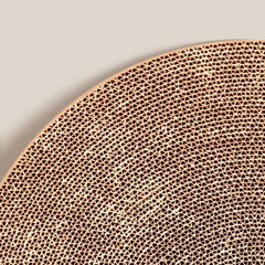 Cat Scratcher Lounge Bed Toy 40cm Round Foldable Cardboard Pad with Ball Track - Green