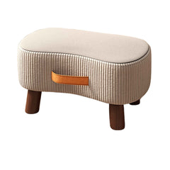 Small Stool for Home Simple Shoe Changing Low Seat Stool Wooden Household Use - Beige