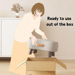 Small Stool for Home Simple Shoe Changing Low Seat Stool Wooden Household Use - Orange