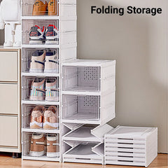 Easy Assemble Shoe Box Foldable Rack 3/6 Layers Storage Transparent Drawers - 3-Tier