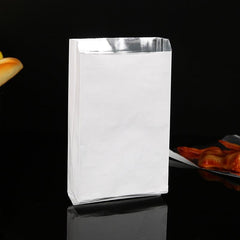 Aluminum Foil Lined Chips Bbq Chicken Paper Bags Disposable Greaseproof Takeaway - 16*4*31-500PCS
