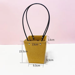 25x Kraft Paper Bag Flowers Waterproof Bouquet Basket Gift Box With Handle - 25PCS-Sq Big