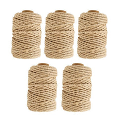 Sisal Rope Natural Jute Hemp Manila Twine String Cord 1-14mm Thick Craft DIY - 5Rolls-12MM*50M