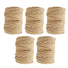 Sisal Rope Natural Jute Hemp Manila Twine String Cord 1-14mm Thick Craft DIY - 5Rolls-12MM*50M