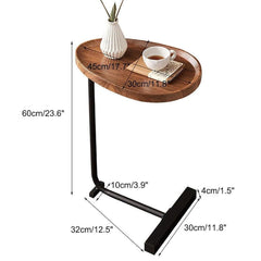 Fashion Snack Side Table C Shaped End Table for Sofa Couch Bed Small Living Room