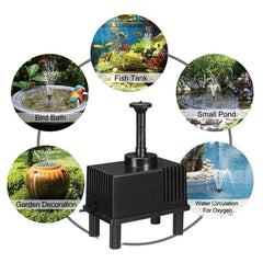 Solar Powered Water Fountain Pump Garden Pond Submersible Filter Fish Tank Kit