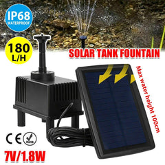 Solar Powered Water Fountain Pump Garden Pond Submersible Filter Fish Tank Kit